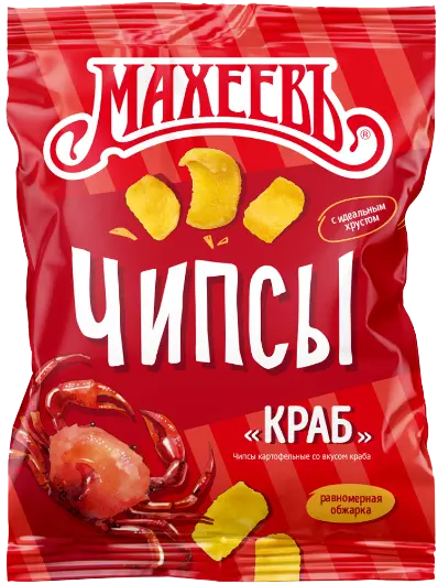 Чипсы "Махеев" со вкусом краба 80гр