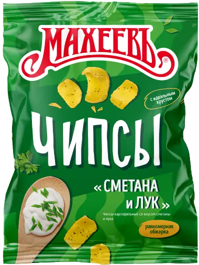 Чипсы "Махеев" совкусом  сметаны и лука 130гр